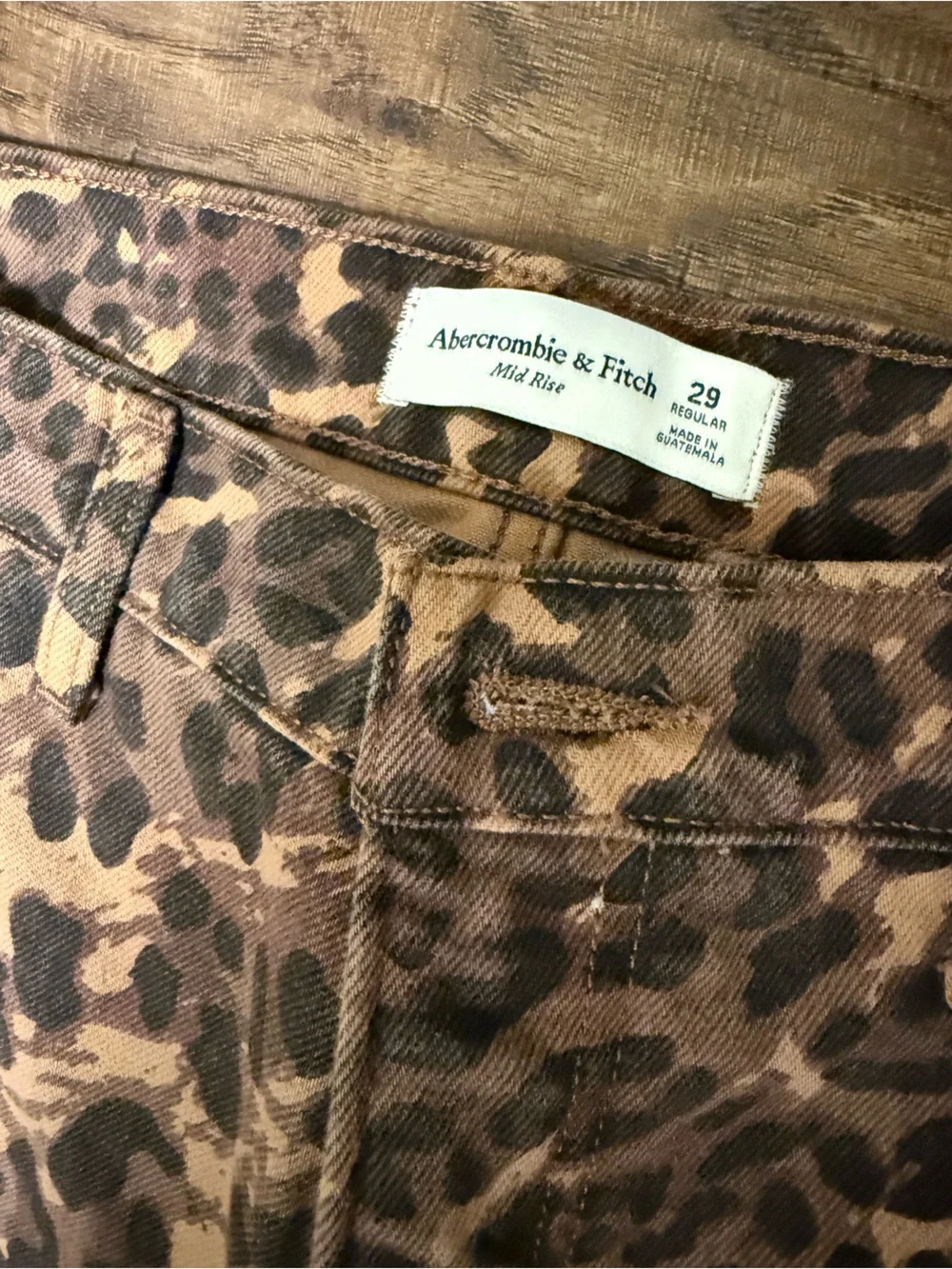 Abercrombie & Fitch Brown and Black Leopard Print Pants - Picture 2 of 2